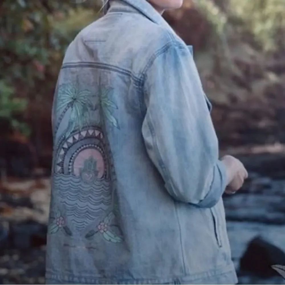 Spiritual Gangster Hamsa Denim Jacket Size Small - Picture 4 of 13